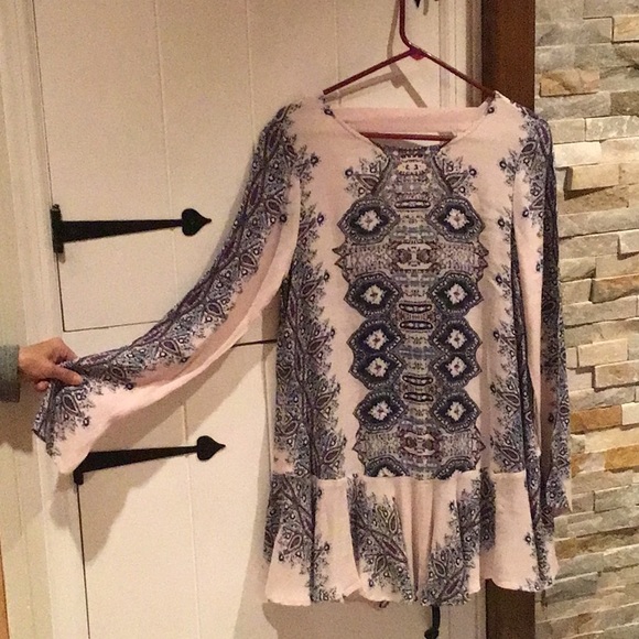 FREE PEOPLE “SMOOTH TALKER” PLUNGING BACK TUNIC/MINI DRESS - Picture 8 of 12